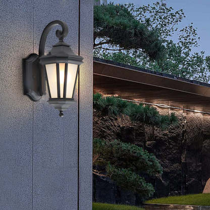 Minimalist Frosted Glass Waterproof European-Style Outdoor Wall Lamp-Lighom