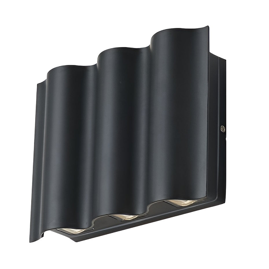Arc Waterproof Wave Wall Sconces Outdoor Cool LED Up and Down Wall Mounted Lights-Lighom