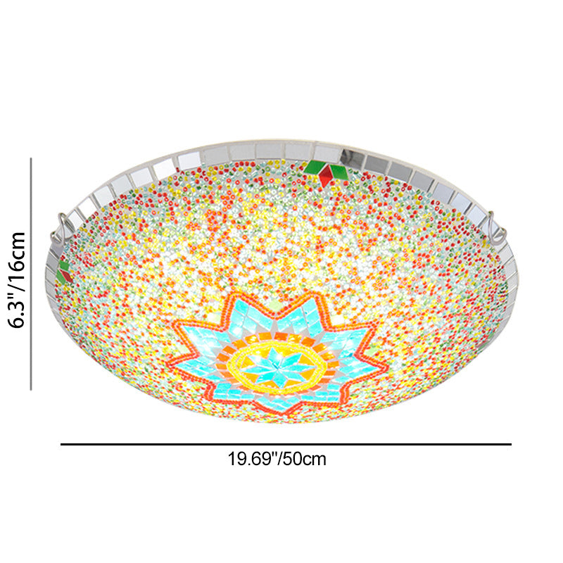 Traditional Tiffany Semicircle Flush — 220V-240V For UK/AU