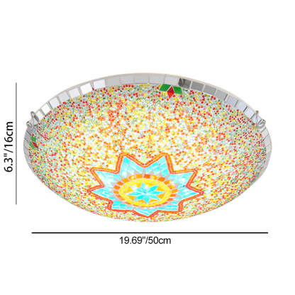 Traditional Tiffany Semicircle Flush — 220V-240V For UK/AU