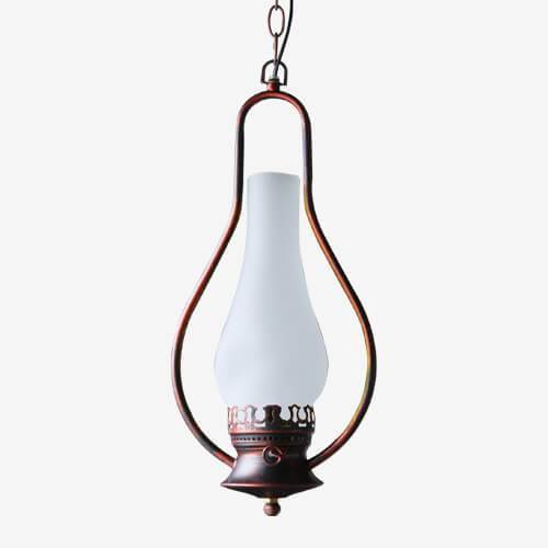 Vintage Kerosene Cracked Glass Pendant Light