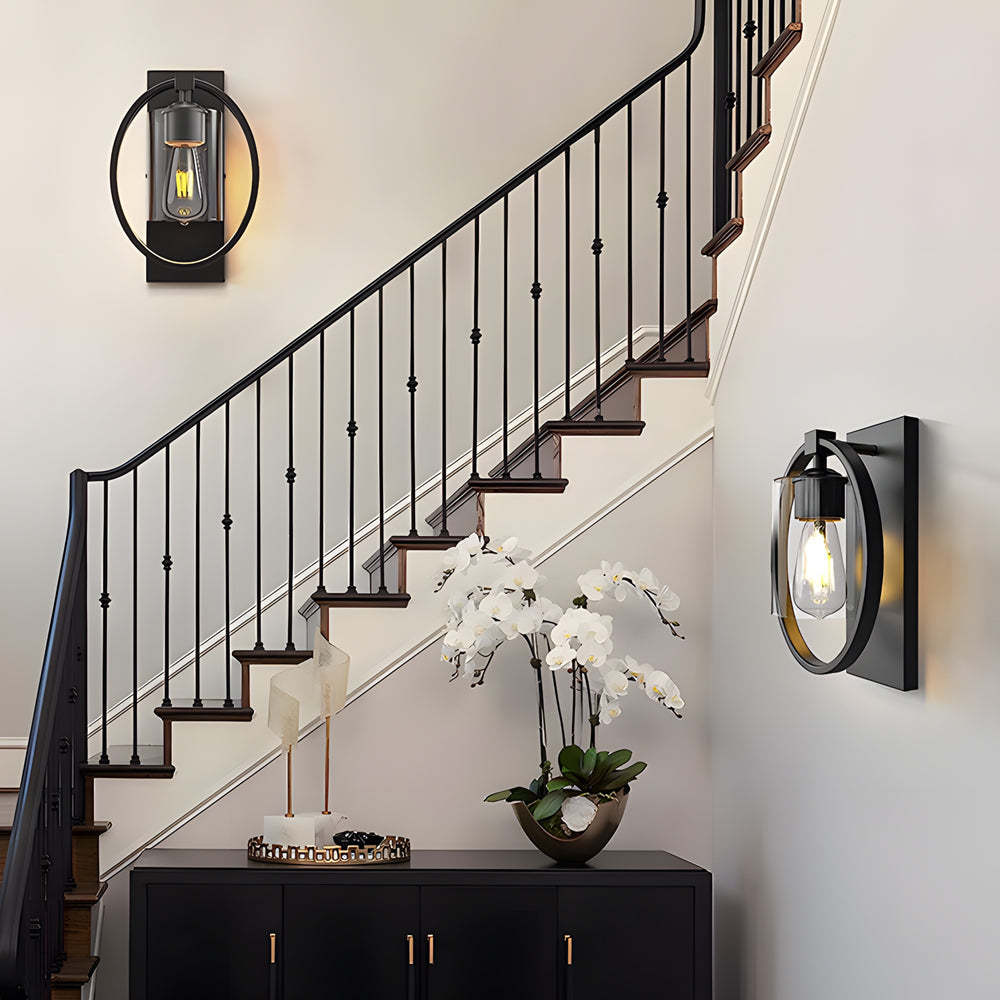 Black Industrial Tungsten Bathroom Wall Sconce