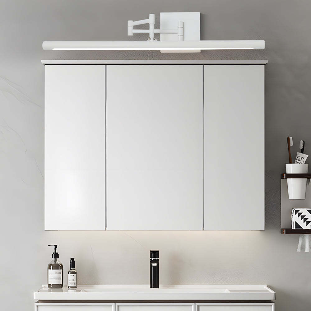 40 in. Matte Swing-Arm Bathroom Vanity Light — Black / Warm White