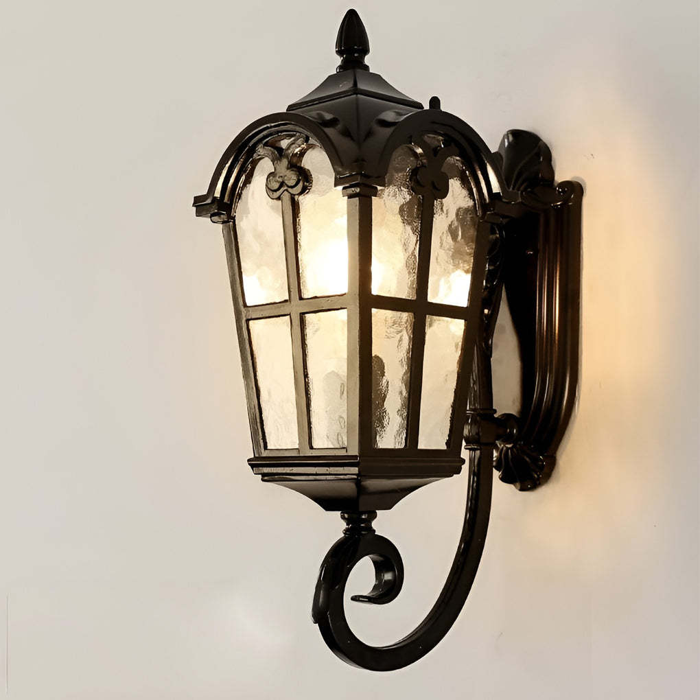 Waterproof Vintage Lantern Black Retro Outdoor Plug-In Wall