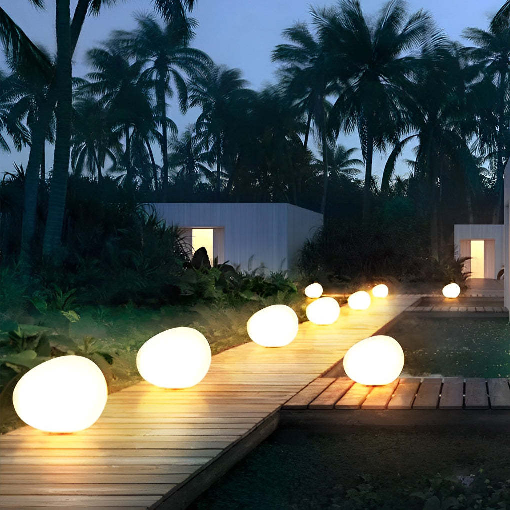 Adjustable LED Cobblestone Outdoor Lamp 3-Color Lighting for Gardens and Lawns-Lighom