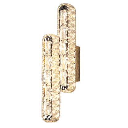Double Strip Three Step Dimming Light LED Crystal Modern Wall Lamp Wall Sconce Lighting-Lighom