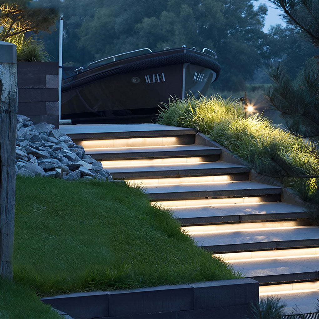 0.39'' Waterproof Recessed LED Under Tread Stair Lighting Modern Flexible Strip Light-Lighom