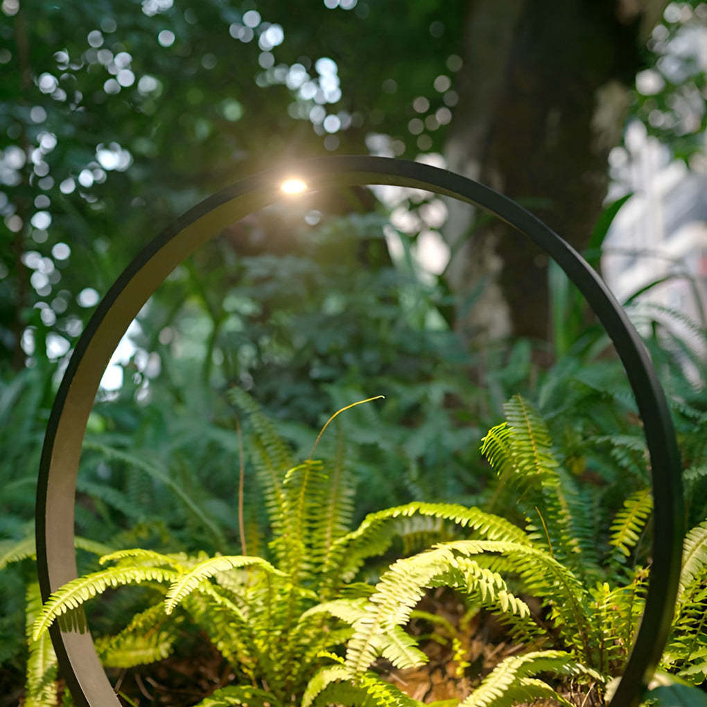 Minimalist Circle Design Waterproof LED Black Modern Pathway Lights-Lighom