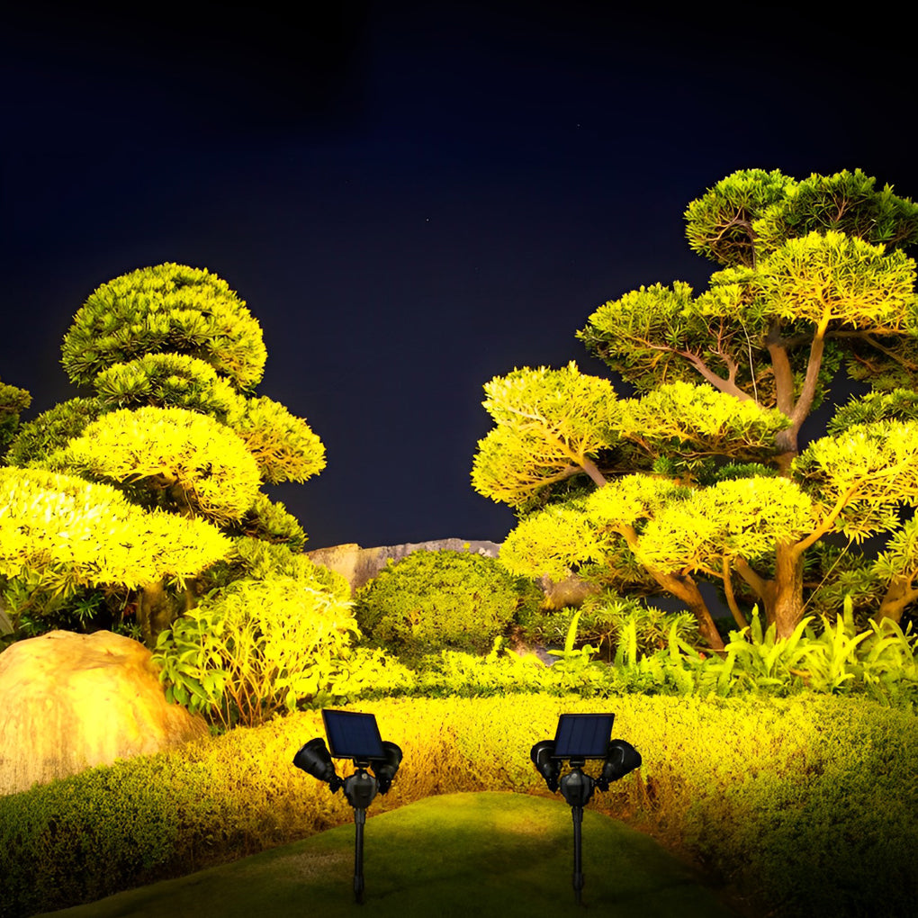 Modern sensor lawn black synthetic tree lighting — Cool White (6000K) / Set of 2