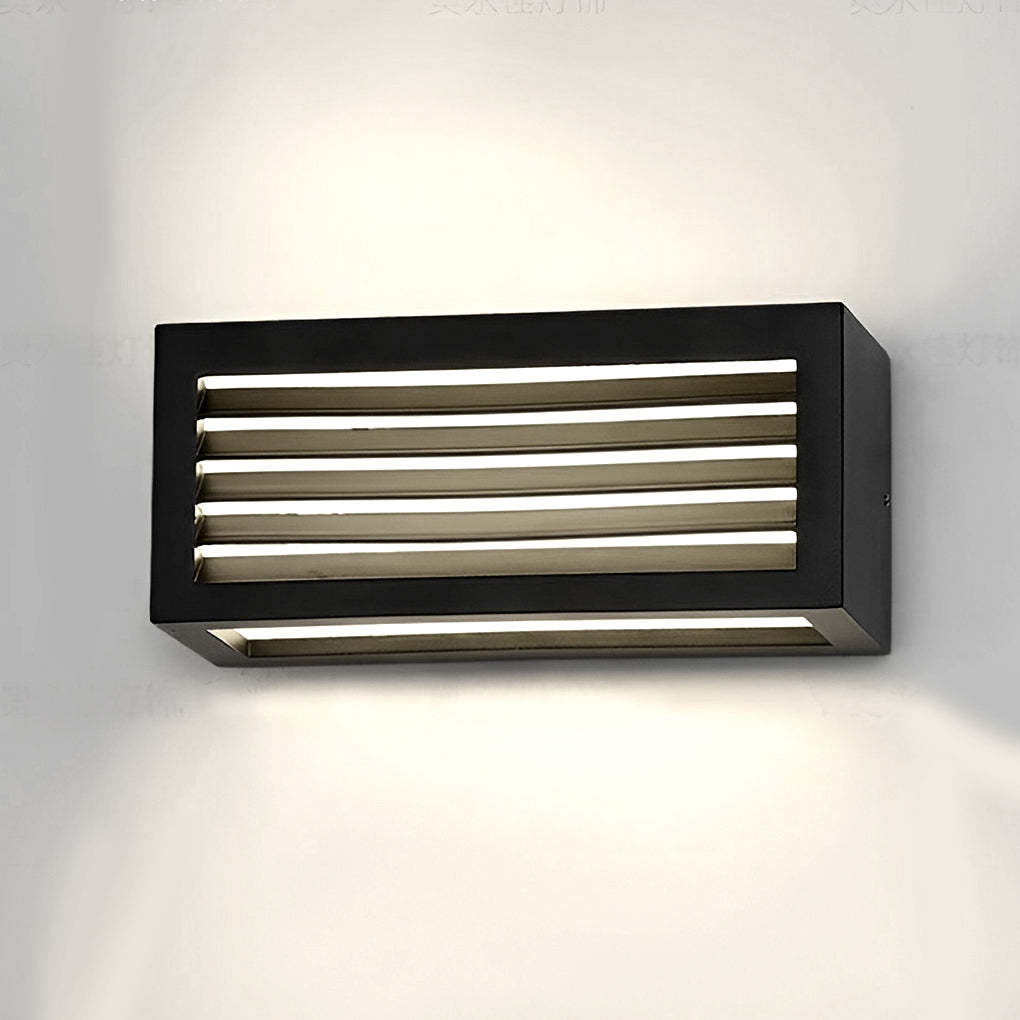 Rectangle 12W LED Black Modern Outdoor Wall Sconce