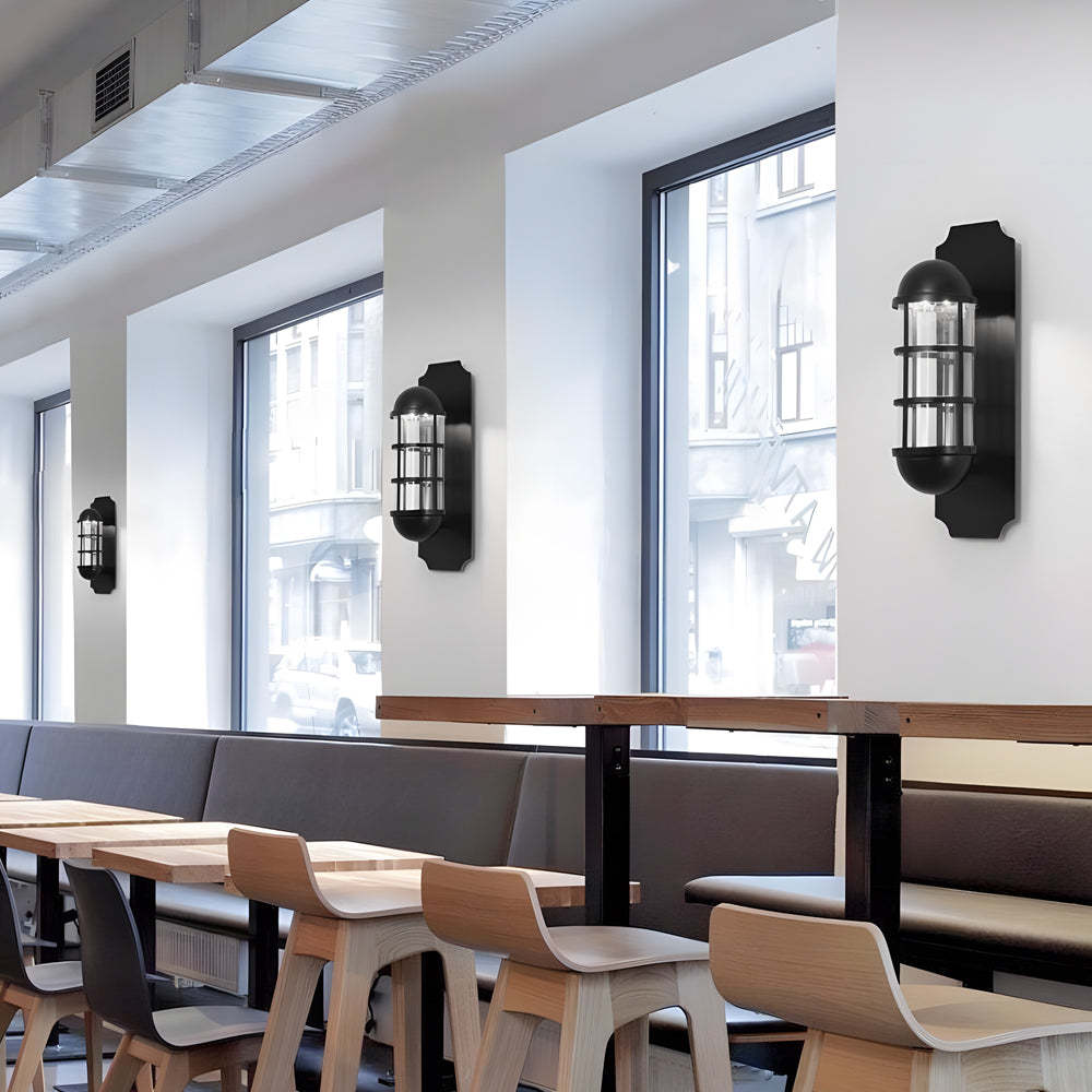 Inspired by Telephone Booth Retro Iron and Glass LED Sconce Light-Lighom