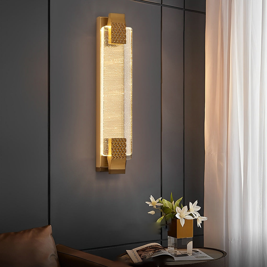 Crystal Bubbles Strip Three Step Dimming Post-Modern LED Wall Light Fixture-Lighom