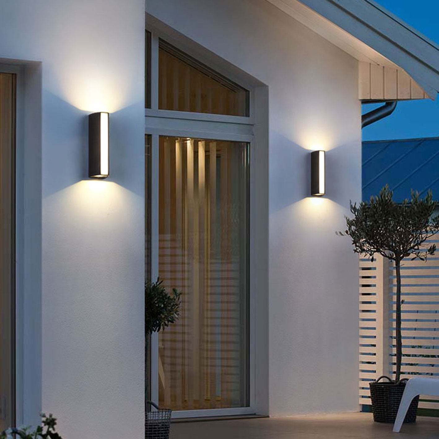 Nordic Rectangular Up and Down LED Outdoor Wall Sconce