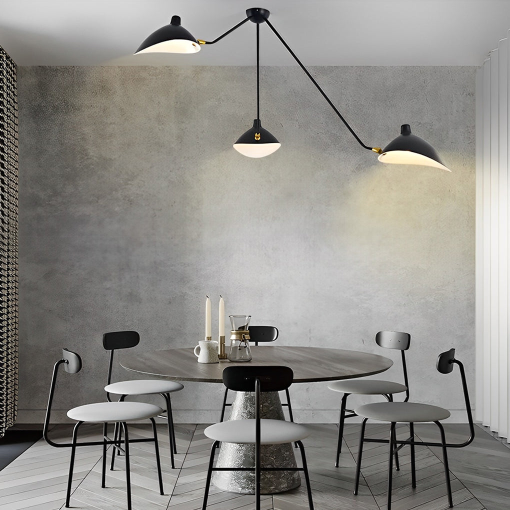 Rotatable 3-Light Duckbill Black Modern Ceiling Fixture
