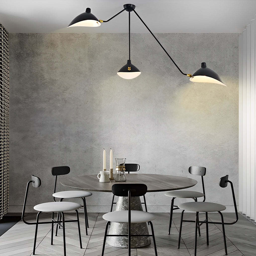 Rotatable 3-Light Duckbill Black Modern Ceiling Fixture