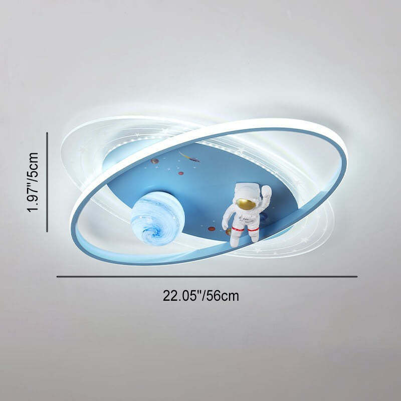 Cartoon Astronaut Moon Acrylic LED Kids Flush Ceiling Light