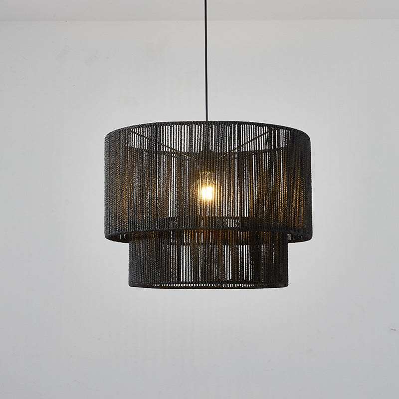 Retro Rope Woven Dining Room Pendant Light