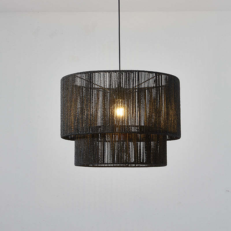 Retro Rope Woven Dining Room Pendant Light