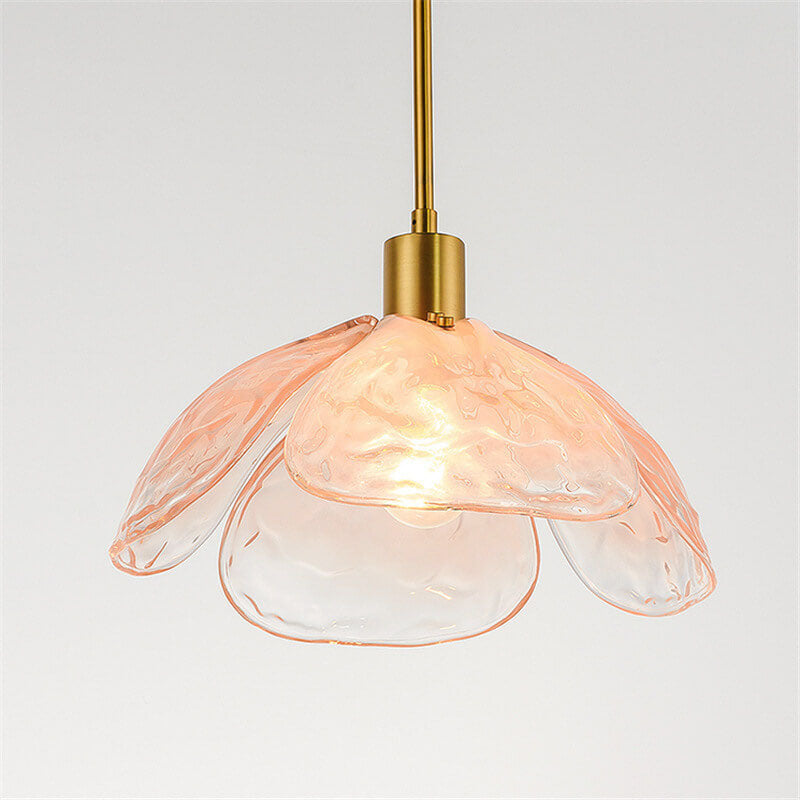 Modern Flower Petal Stained Glass Pendant