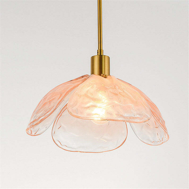 Modern Flower Petal Stained Glass Pendant