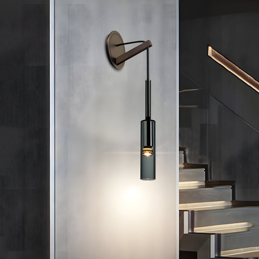 Nordic Copper Finish Wall Lights with Suspending Cord Stairway Wall Mounted Sconce-Lighom