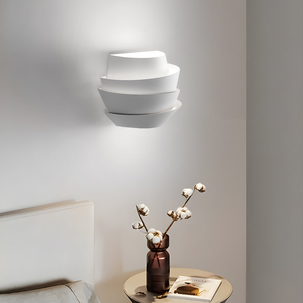 Minimalist Half-Cylinder Iron 2-Light White Wall Sconce