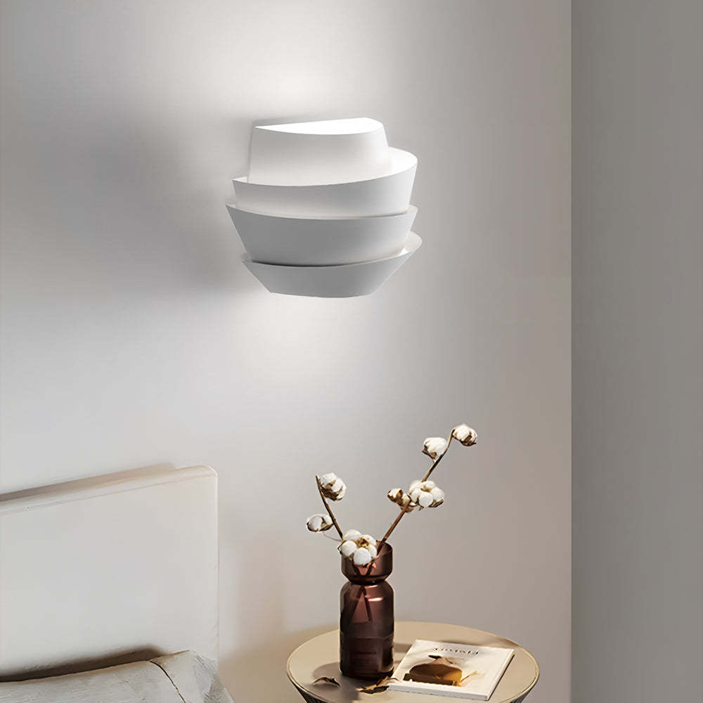 Minimalist Half-Cylinder Iron 2-Light White Wall Sconce