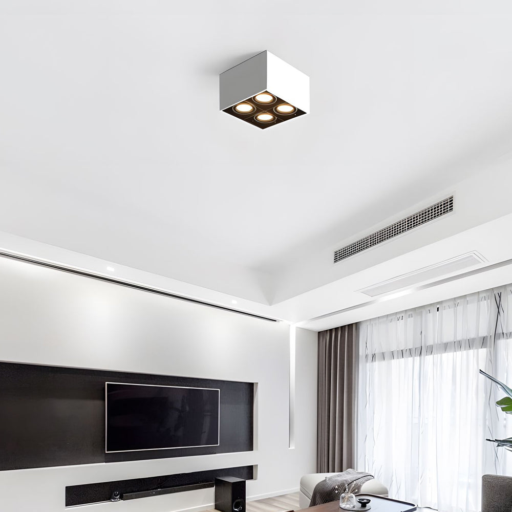 Adjustable 4-Head LED Flush Mount Cube Spotlight