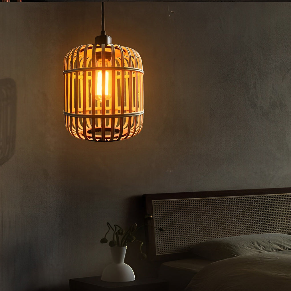 Handmade Rattan Lantern Minimalist Japanese Pendant
