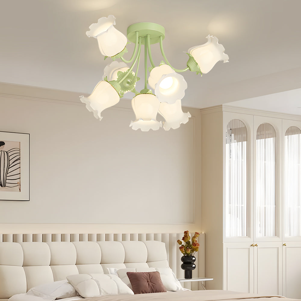 White Flower Dimmable Modern Ceiling Light