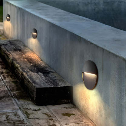 Round Creative Waterproof Stair Lights Outdoor Wall Lights Step Lights Stairway Sconces-Lighom
