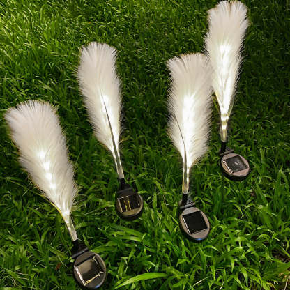 2PCS Creative Hairy Reed Decor LED Intelligent Modern Solar Lawn Lamp-Lighom