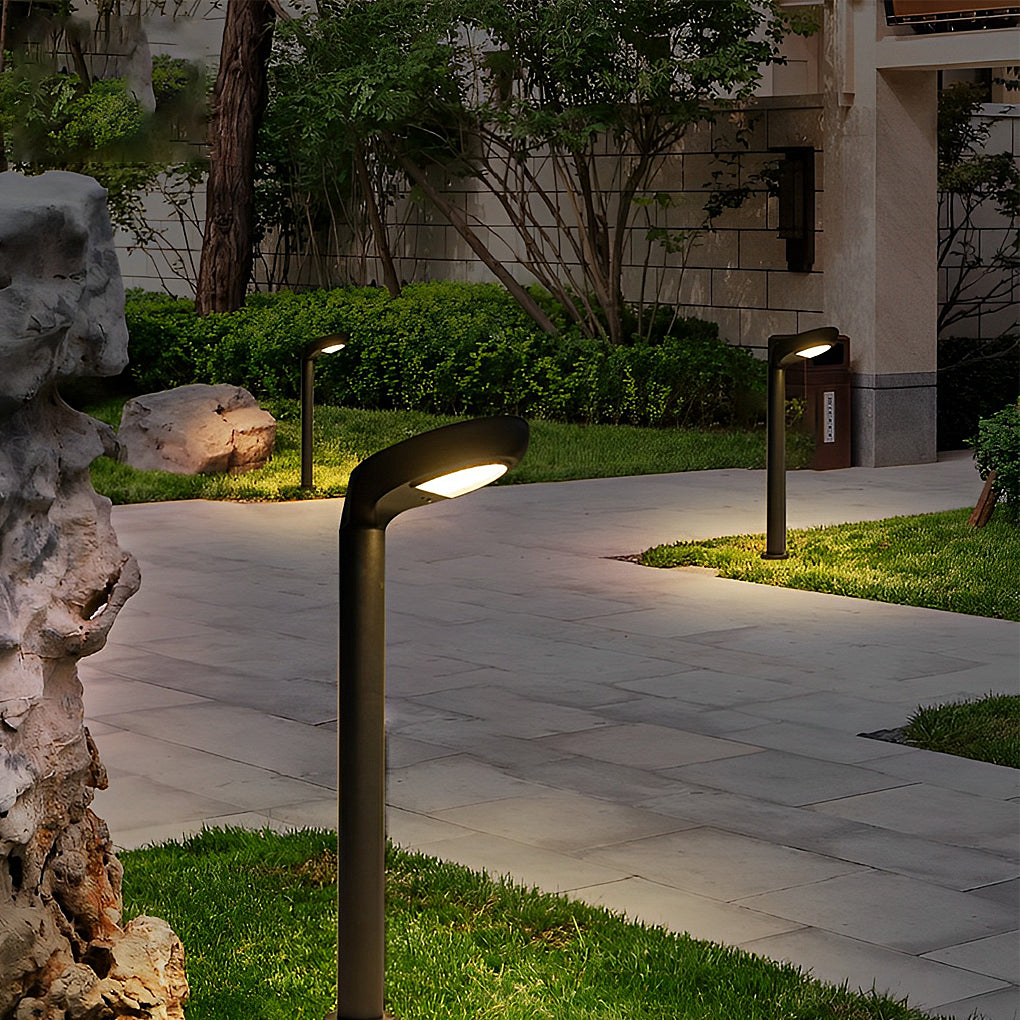 Black aluminum landscape lighting - modern — 15" H / Set of 2