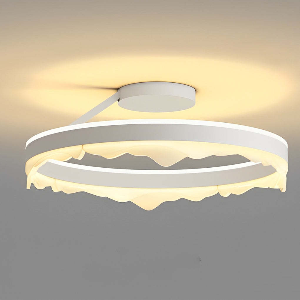 Round Stepless Dimming LED White Nordic Flush Mount Light