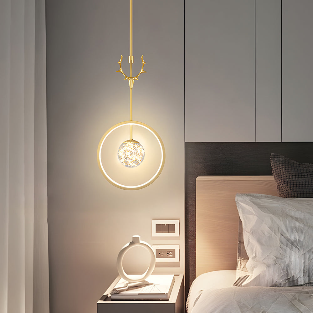 Modern rings decor gold metal pendant lighting, Lighom — Warm White (3000K)