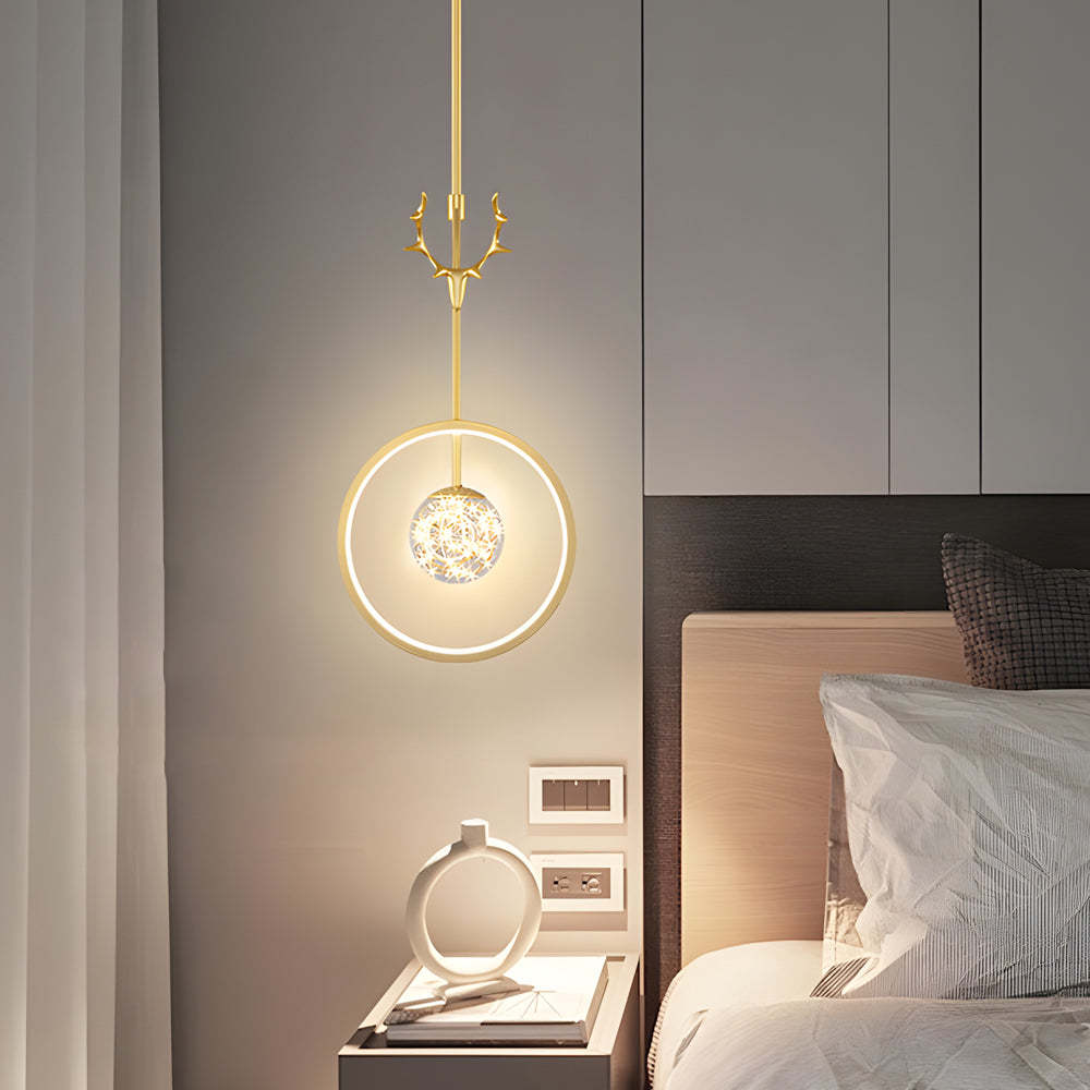 Antlers Decor Rings Dimmable LED Modern Pendant Light