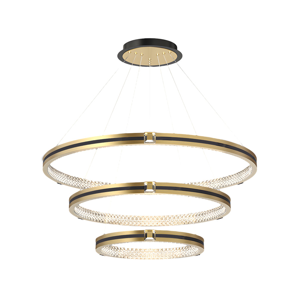 Circle Ring Dimmable Brushed Gold Modern Chandelier