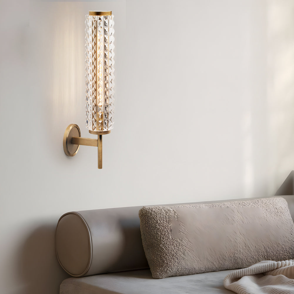 Glass Copper American Bedroom Wall Light