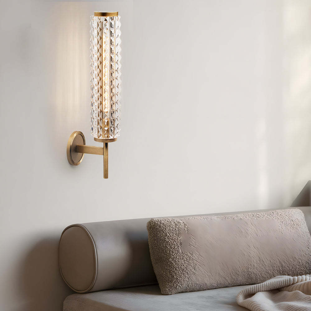 Glass Copper American Bedroom Wall Light