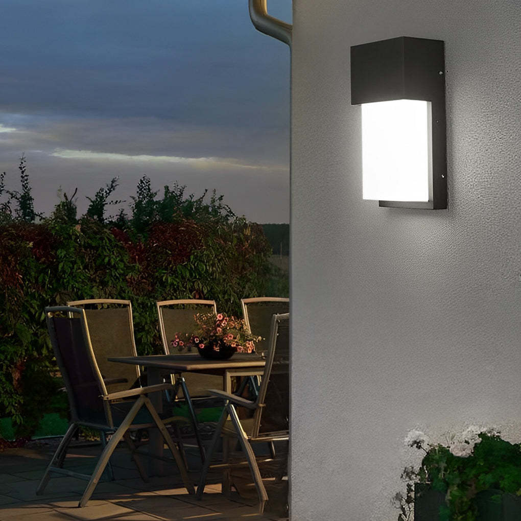 Rectangular Waterproof LED 10W Black Modern Outdoor Wall Light Fixture-Lighom