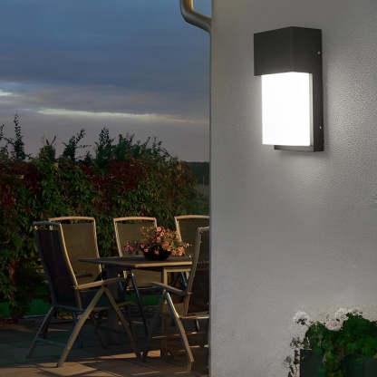 Rectangular Waterproof LED 10W Black Modern Outdoor Wall Light Fixture-Lighom