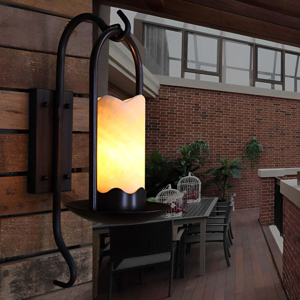 Creative Candlestick LED Iron Black Retro American-style Wall Lamp-Lighom