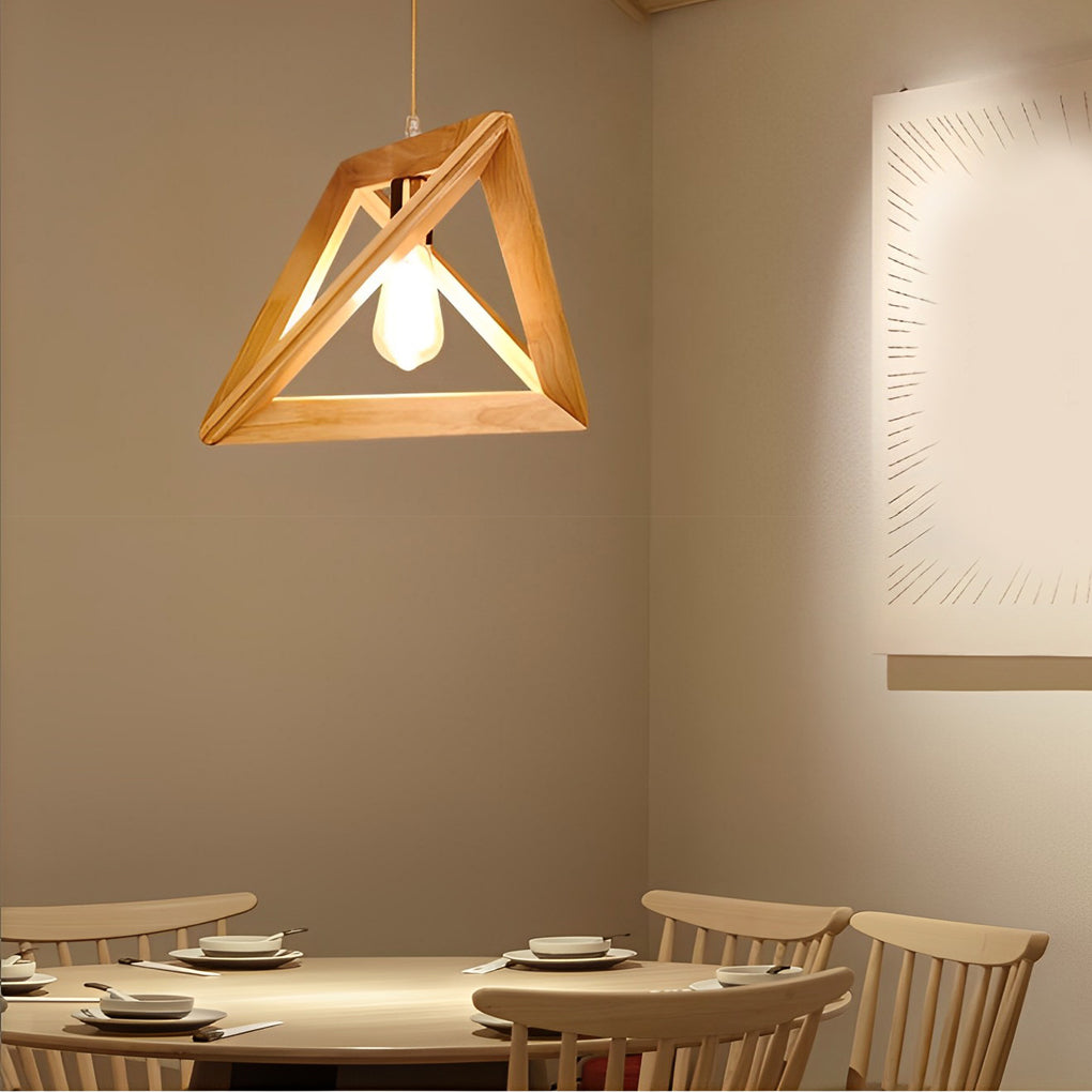 Wood Frame Geometric Art Minimalist Nordic Pendant