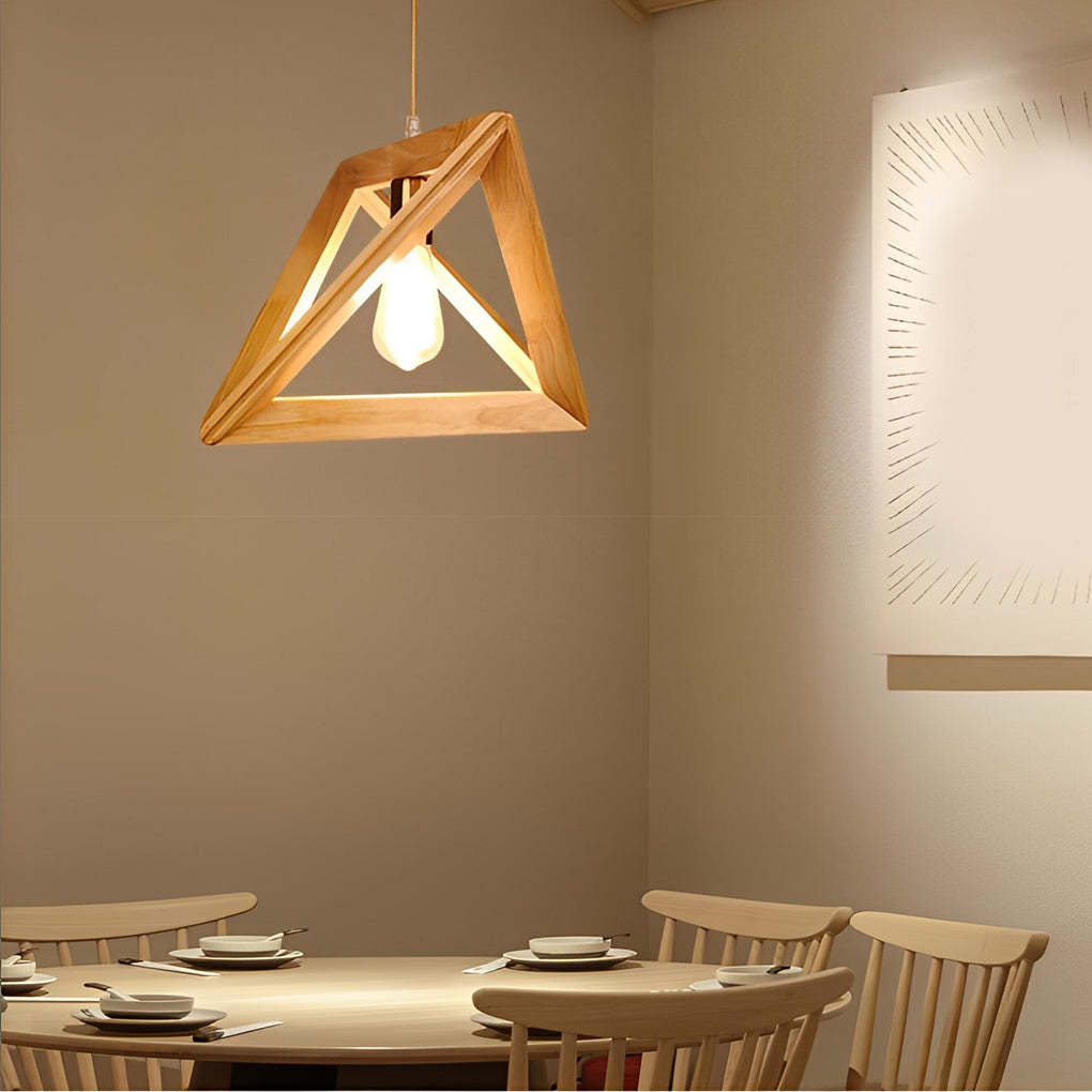 Wood Frame Geometric Art Minimalist Nordic Pendant