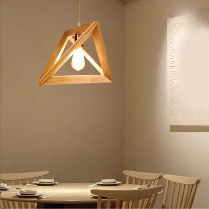 Wood Frame Geometric Art Minimalist Nordic Pendant