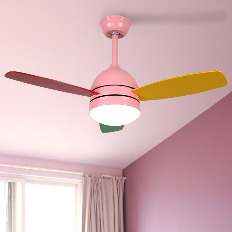 Lighom modern 6-gear ultra-silent white kids ceiling fans in synthetic wood acrylic