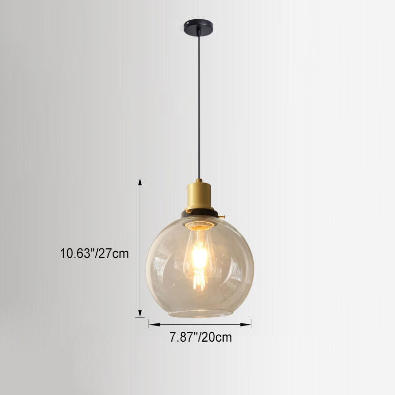 Vintage Semi-Circular Cone Cup Iron Glass Pendant Light