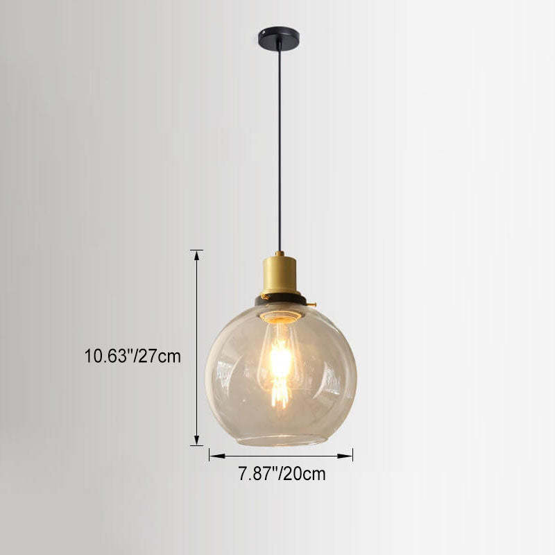 Vintage Semi-Circular Cone Cup Iron Glass Pendant Light