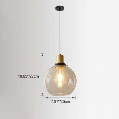 Vintage Semi-Circular Cone Cup Iron Glass Pendant Light