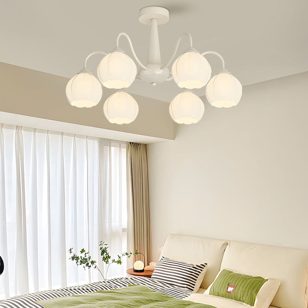 Round Flower Bell Orchid Dimmable Modern Chandelier